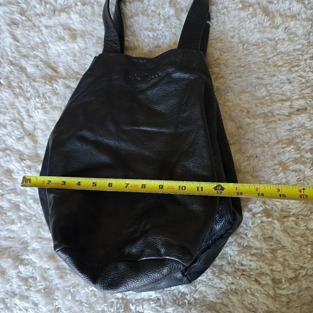 Neta Sade black leather‎ hobo purse.